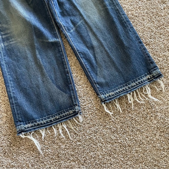 Simon Miller W005 Bora Cropped Wide Leg Jeans Womens 28 Blue Fringed Boho Hippie - Picture 6 of 14